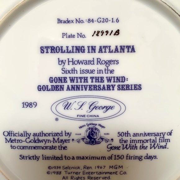 🔹Strolling In Atlanta..1989 Gone With The Wind Golden Anniversary Series. - Picture 4 of 6